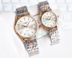 High Quality Replica Longines Silver Dial Two Tone Rose Gold Couple Watch